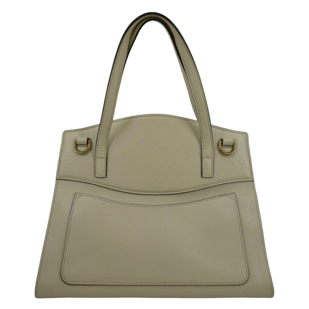 GUCCI Totem Butterfly Medium Leather Shoulder Bag Beige 505344