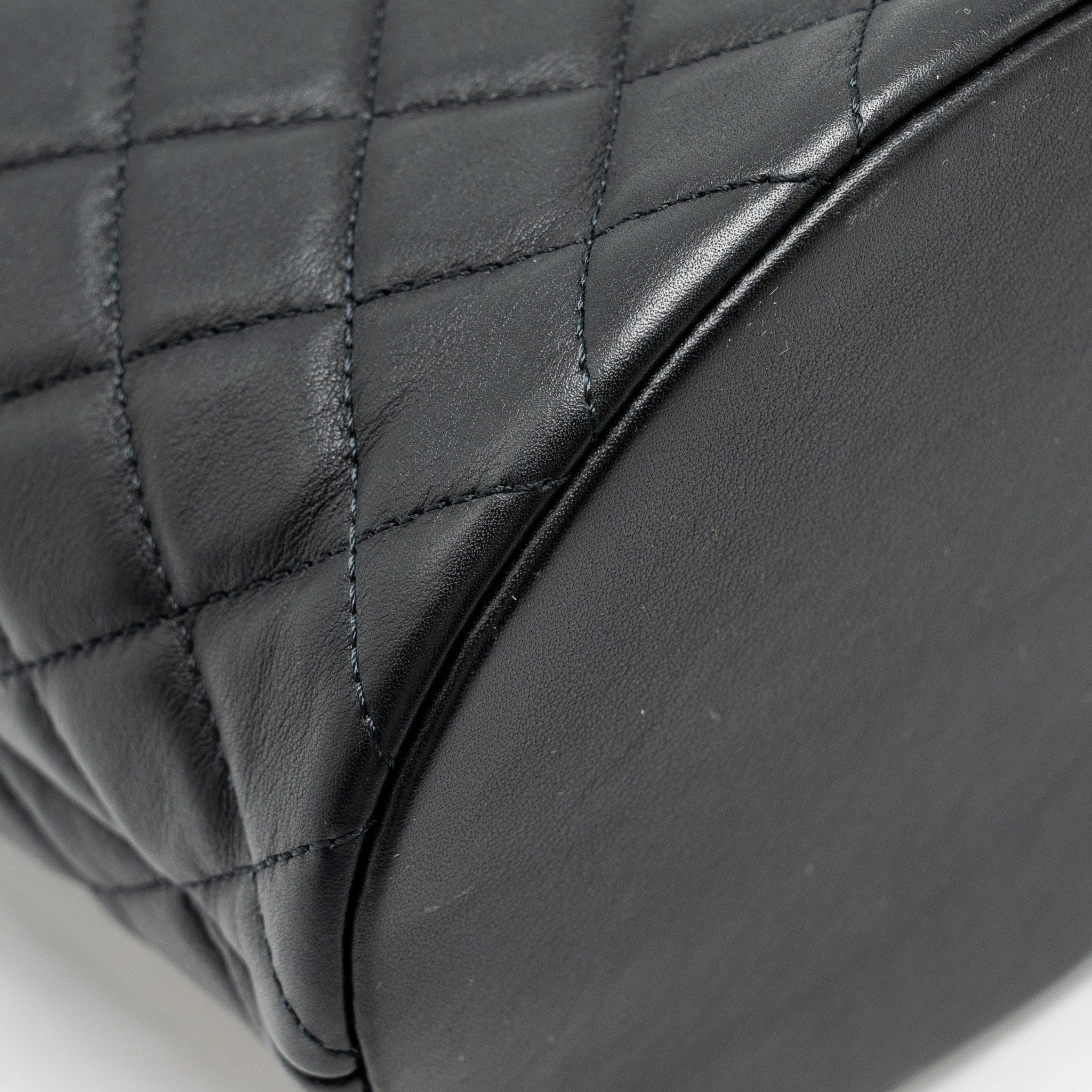 Chanel Top handle boy bucket bag lambskin black