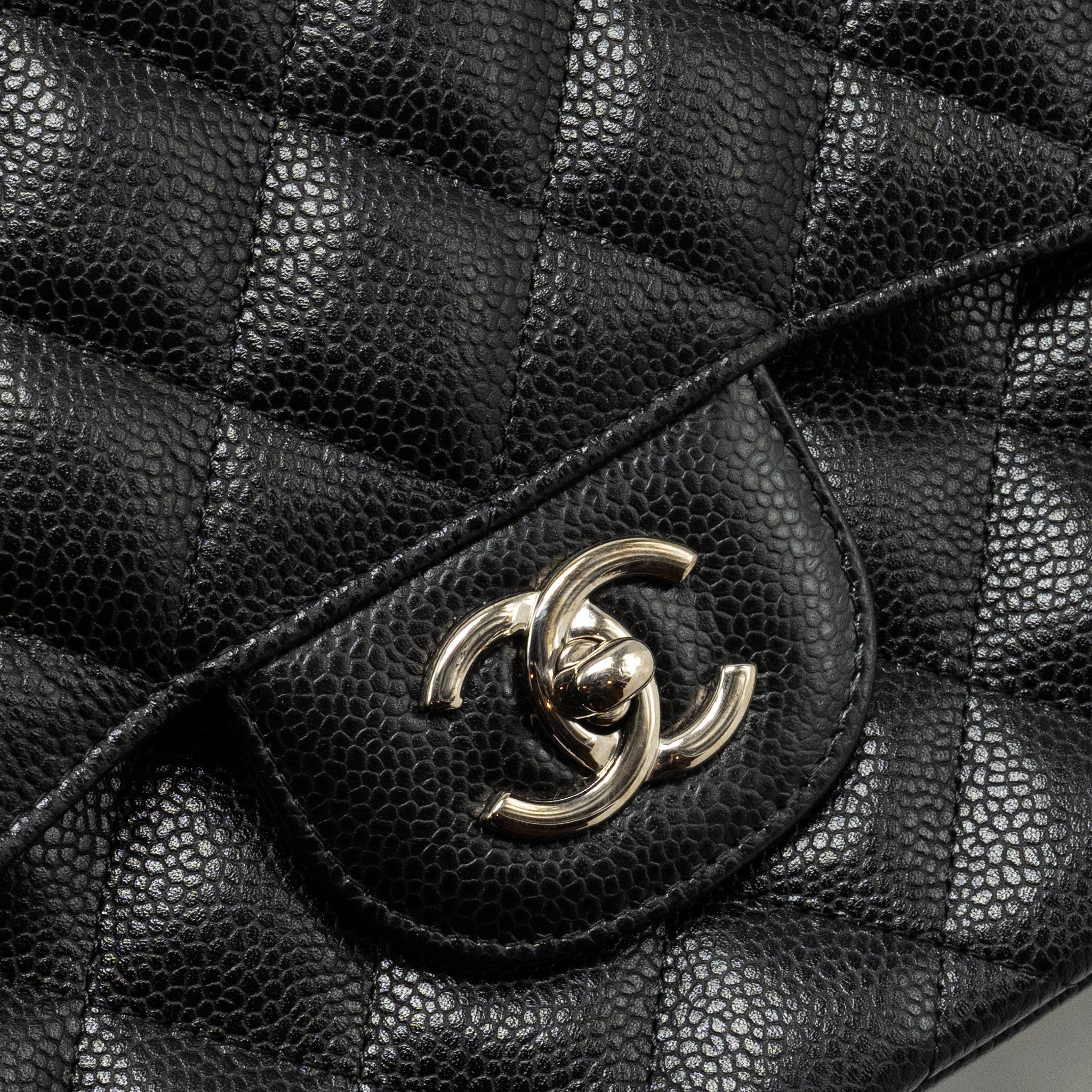 Chanel Jumbo Classic double flap bag caviar black