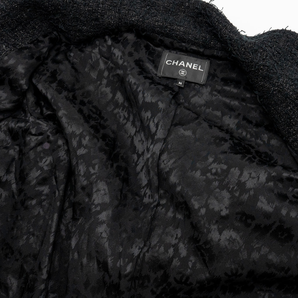 Chanel Size 36  31 Rue Cambon Double Breasted Coat Cotton/Polyester Black