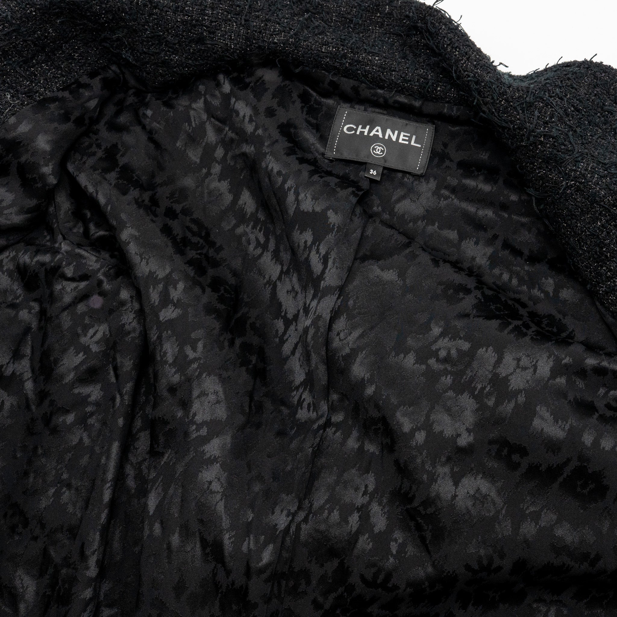 Chanel Size 36  31 Rue Cambon Double Breasted Coat Cotton/Polyester Black