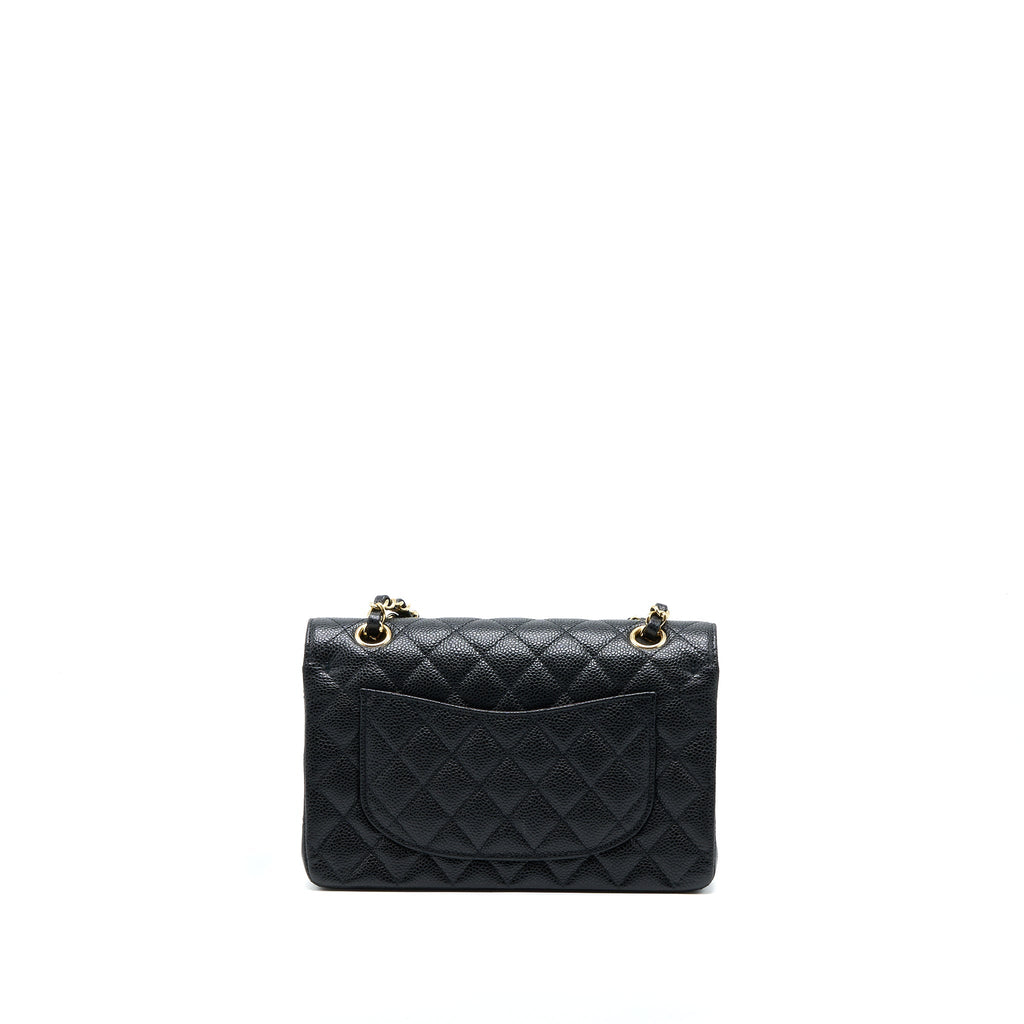 Chanel Small Classic Double Flap Bag Caviar Black  (Microchip)
