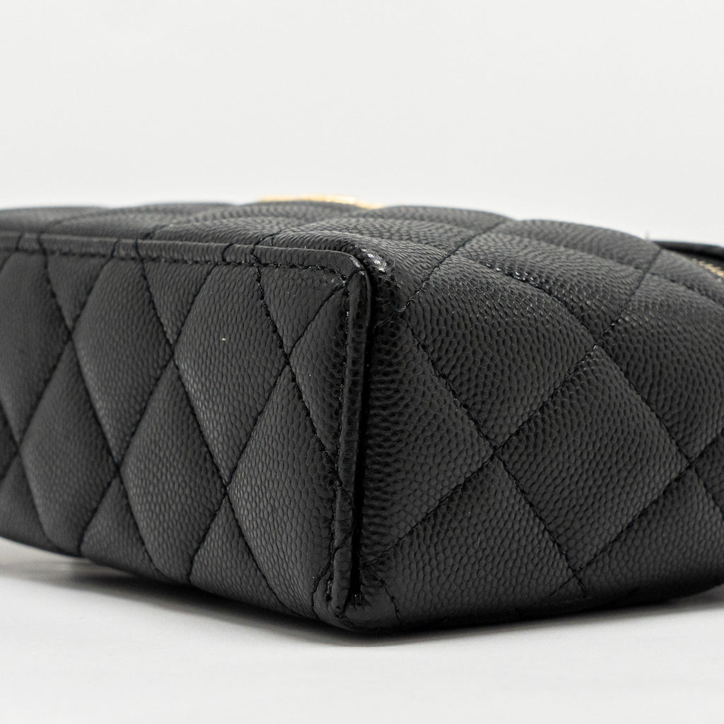 Chanel Top Handle Vanity Bag Caviar Black  (Microchip)