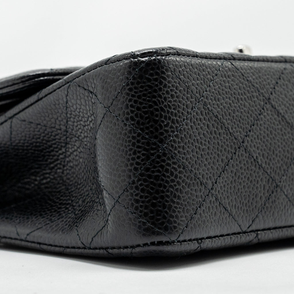 Chanel Small Classic Double Flap Bag Caviar Black  (Microchip)