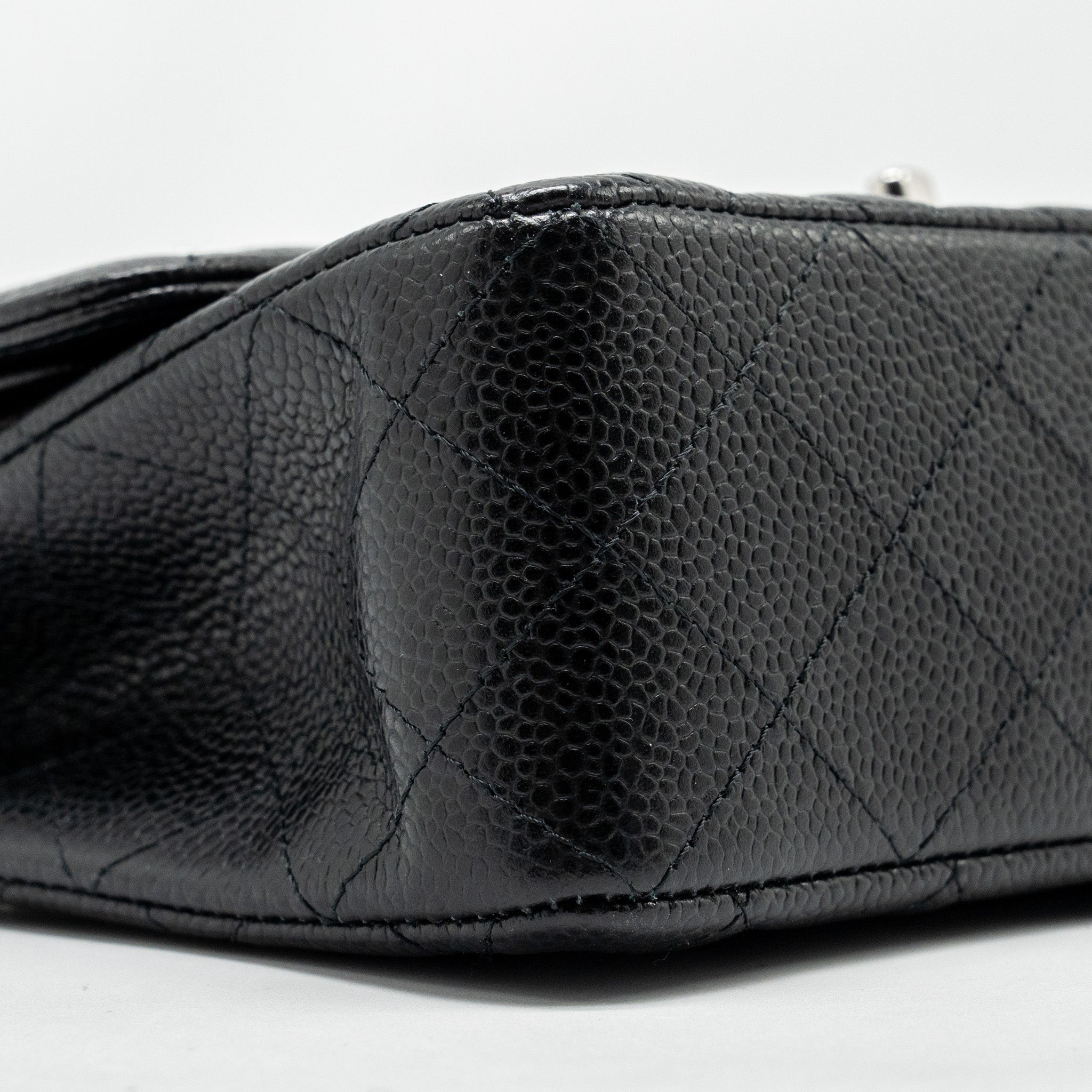 Chanel Small Classic Double Flap Bag Caviar Black  (Microchip)