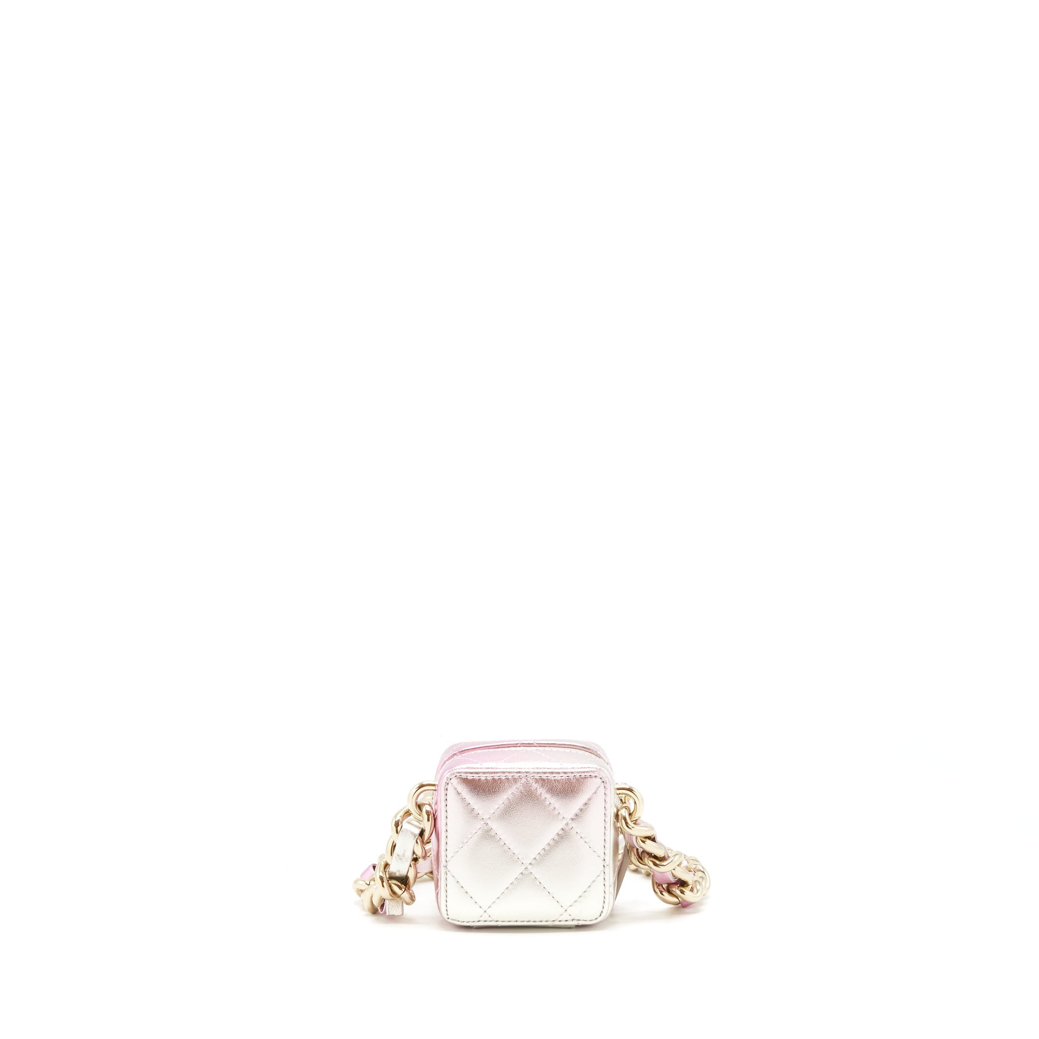 Chanel Mini Vanity With Giant Chain Iridescent Pink L