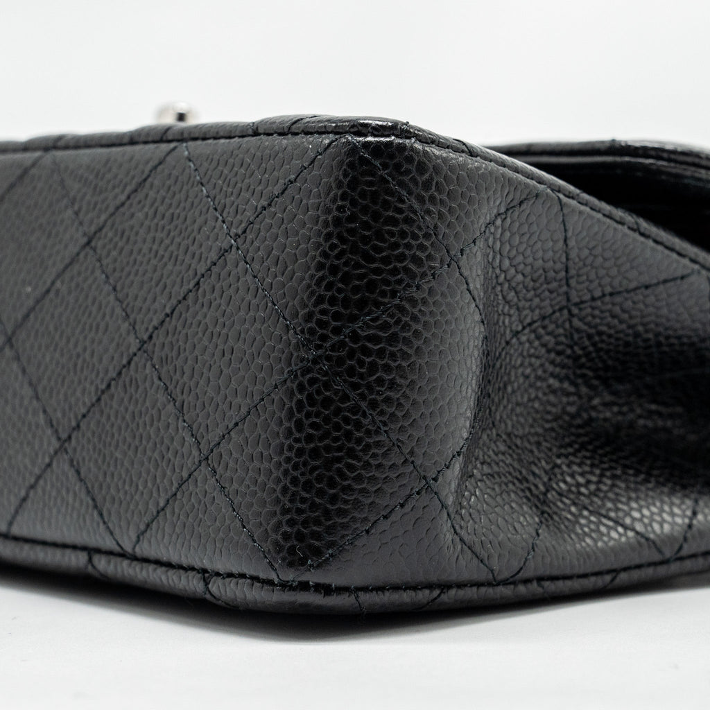 Chanel Small Classic Double Flap Bag Caviar Black  (Microchip)