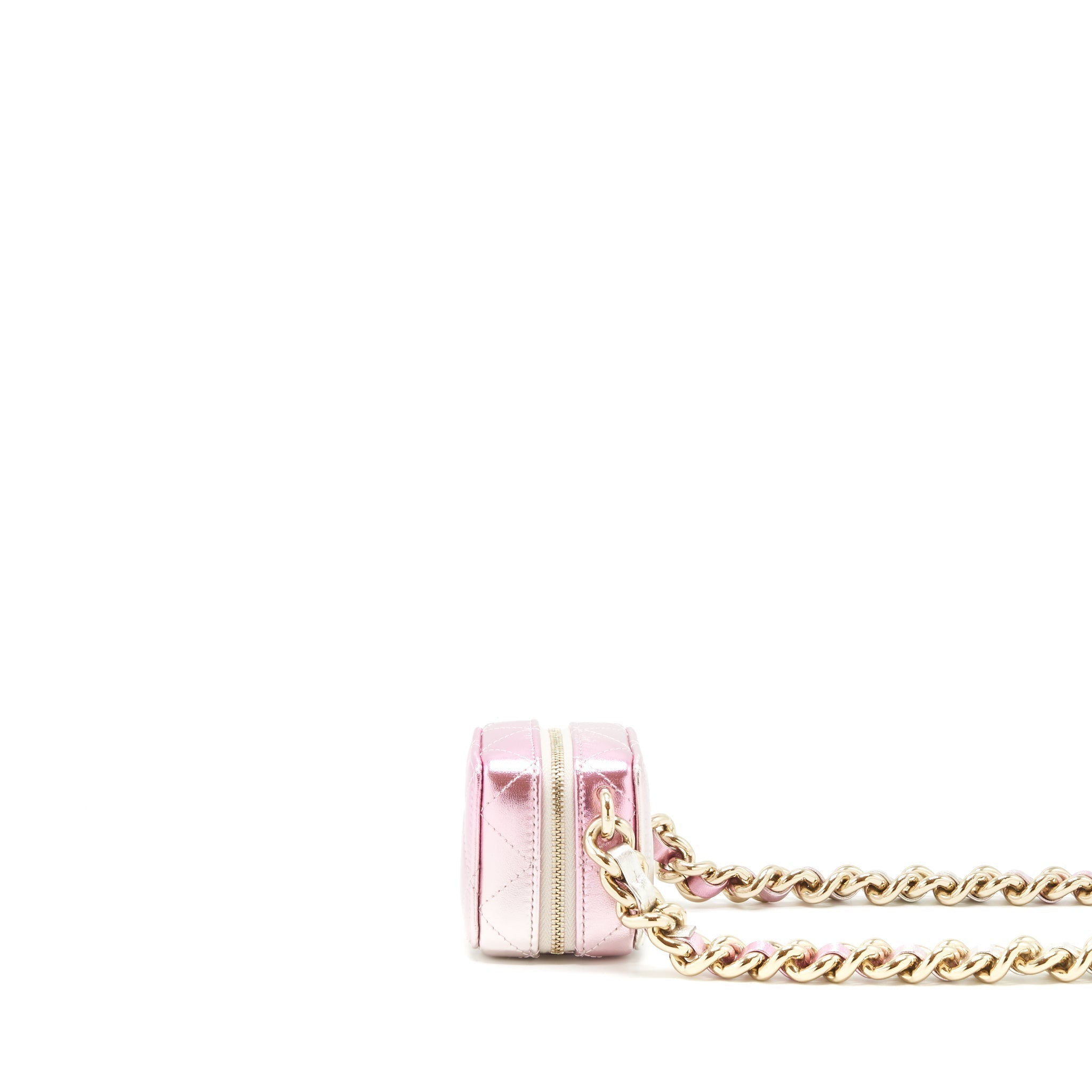 Chanel Mini Vanity With Giant Chain Iridescent Pink L