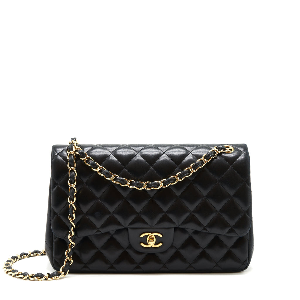 Chanel Classic Jumbo double flap Bag Lambskin Black