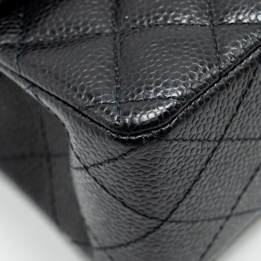 Chanel Small Classic Double Flap Bag Caviar Black  (Microchip)