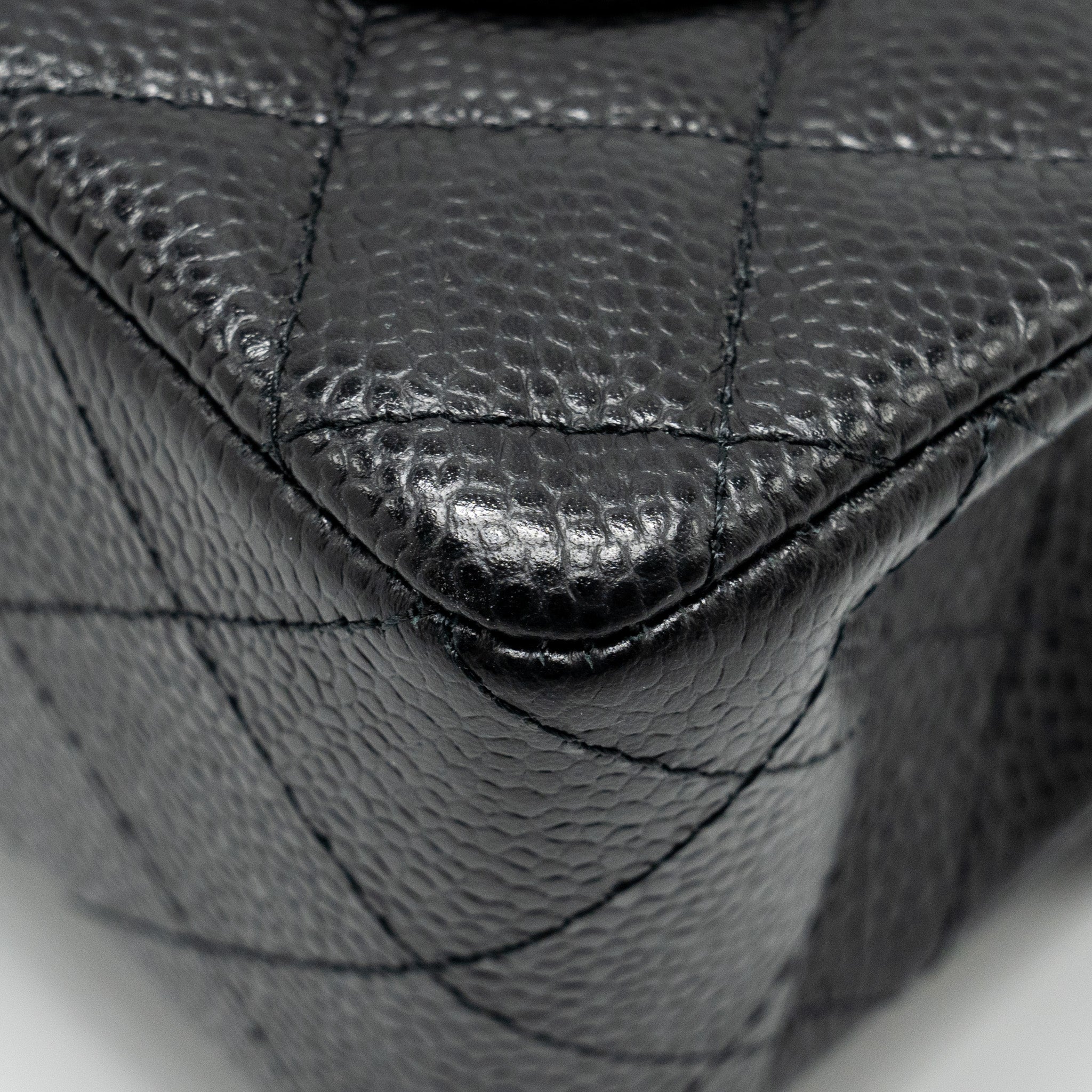 Chanel Small Classic Double Flap Bag Caviar Black  (Microchip)