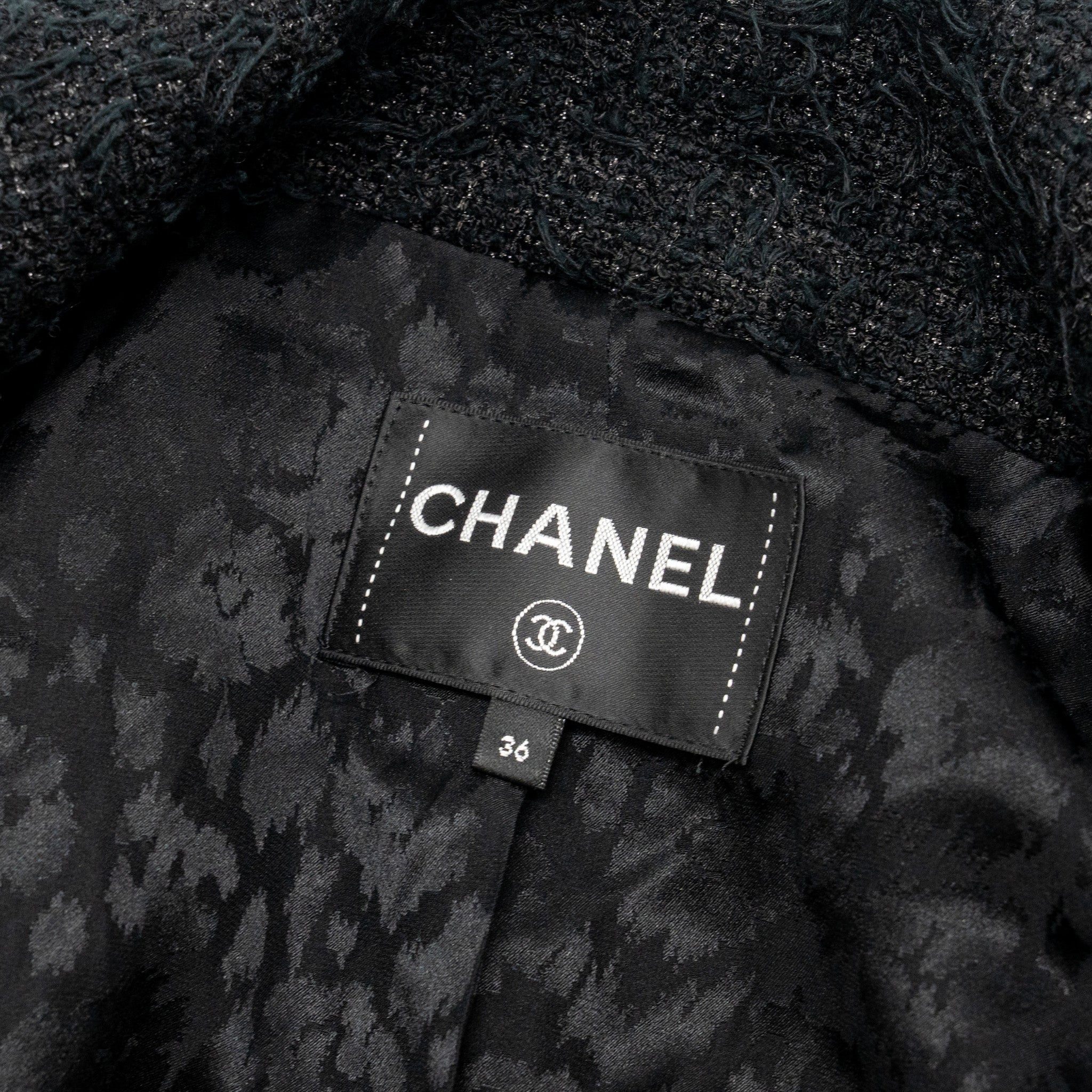 Chanel Size 36  31 Rue Cambon Double Breasted Coat Cotton/Polyester Black