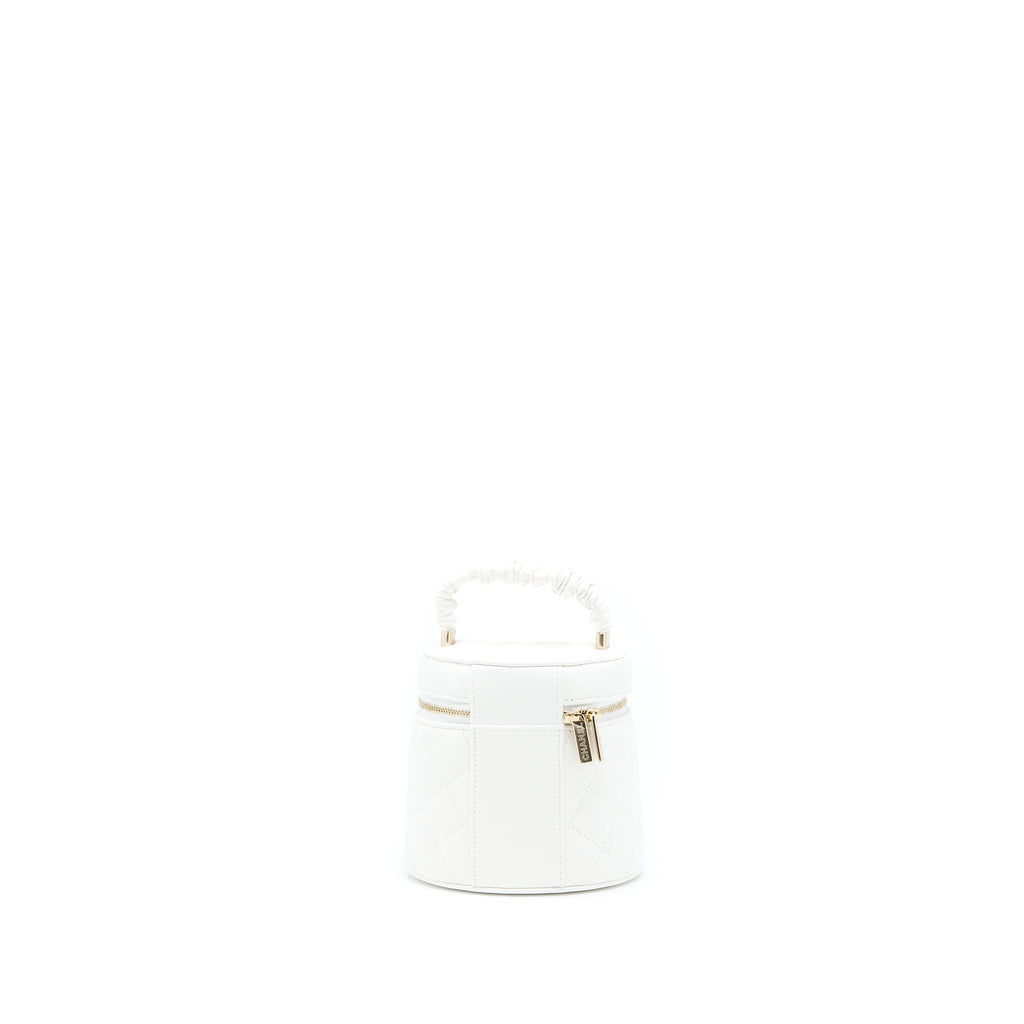 Chanel Top Handle Vanity Case Lambskin White