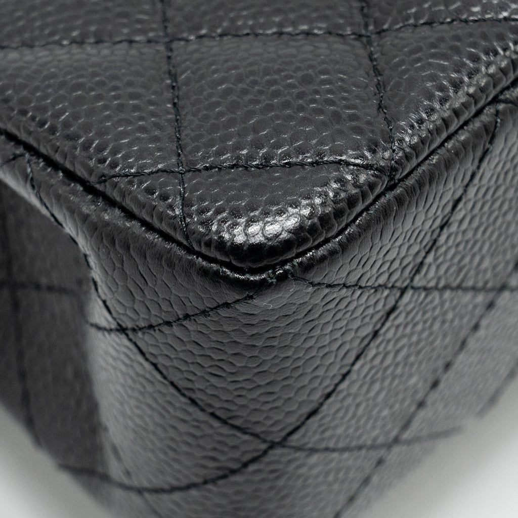 Chanel Small Classic Double Flap Bag Caviar Black  (Microchip)