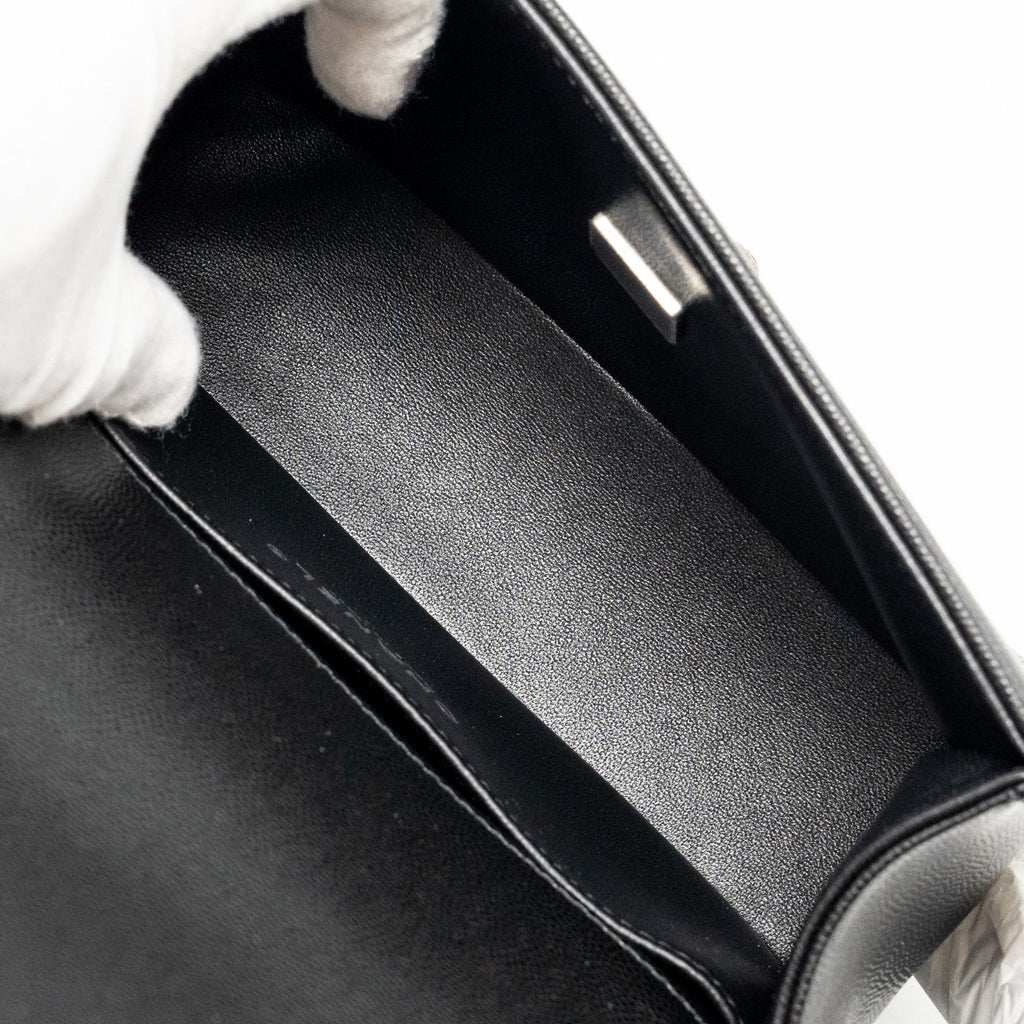 Chanel Small Boy Bag Caviar BLACK Ruthenium  (Microchip)