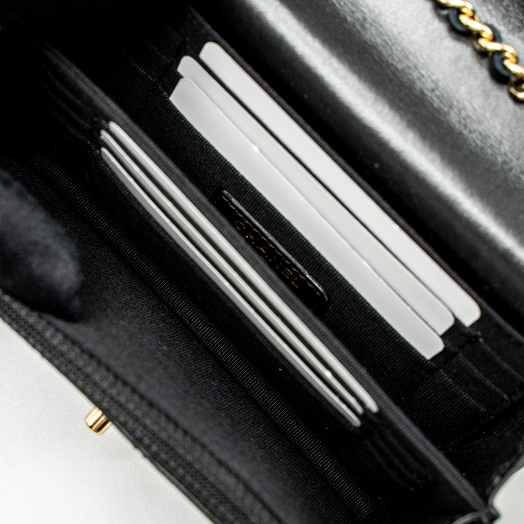 Chanel Mini Trendy CC Wallet on Chain Lambskin Black L (Microchip)
