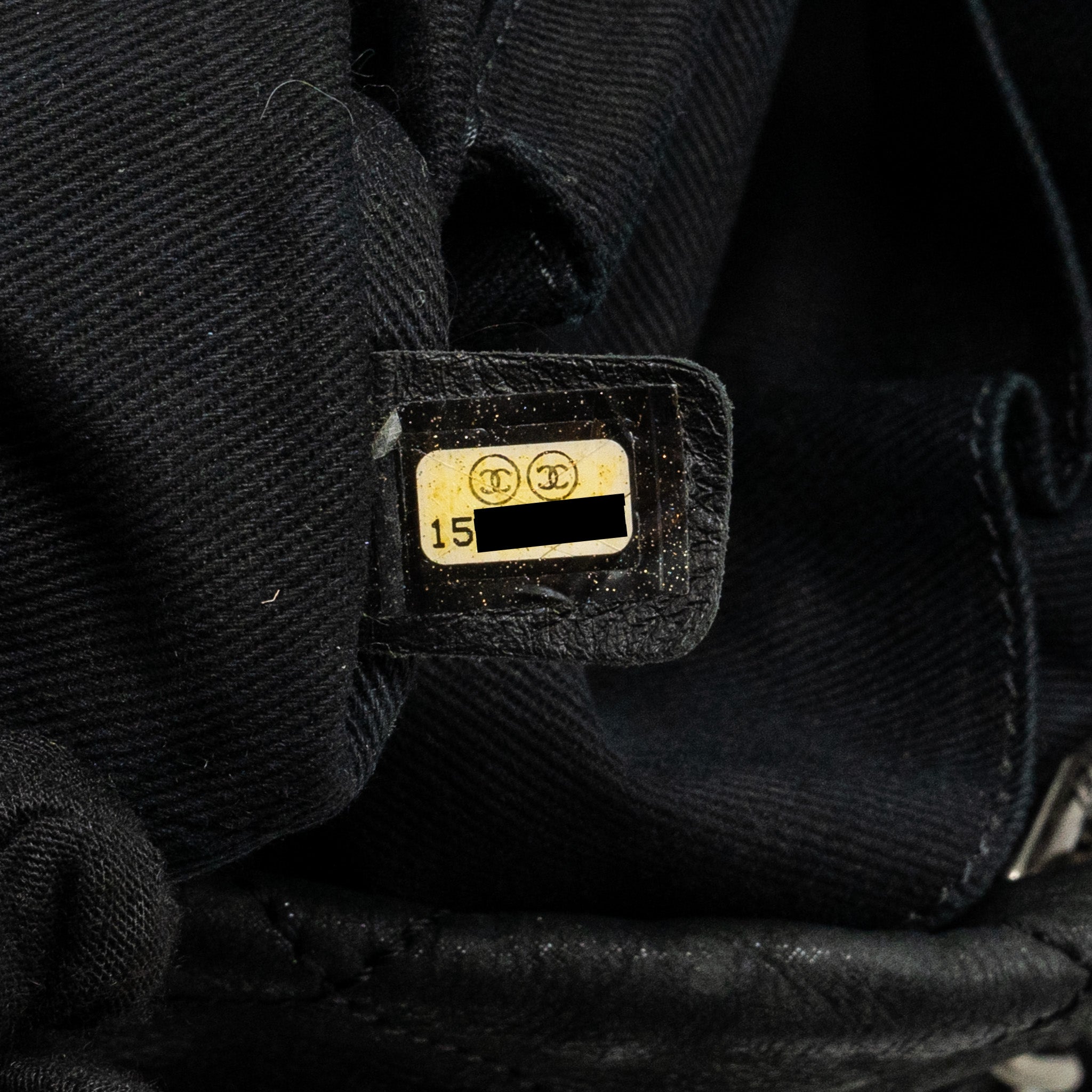 Chanel large quilted shoulder bag Calfskin black