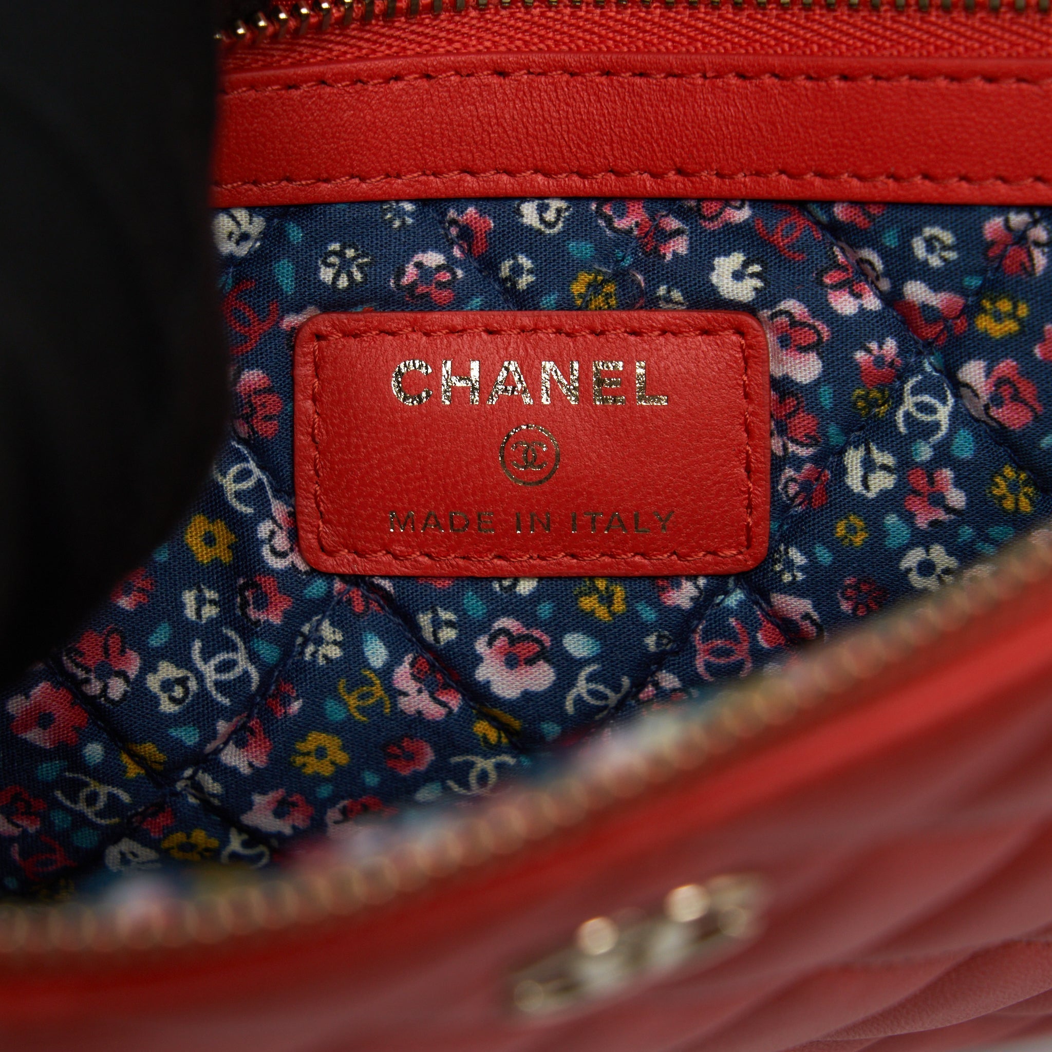Chanel Habana O Case Pouch Lambskin Red