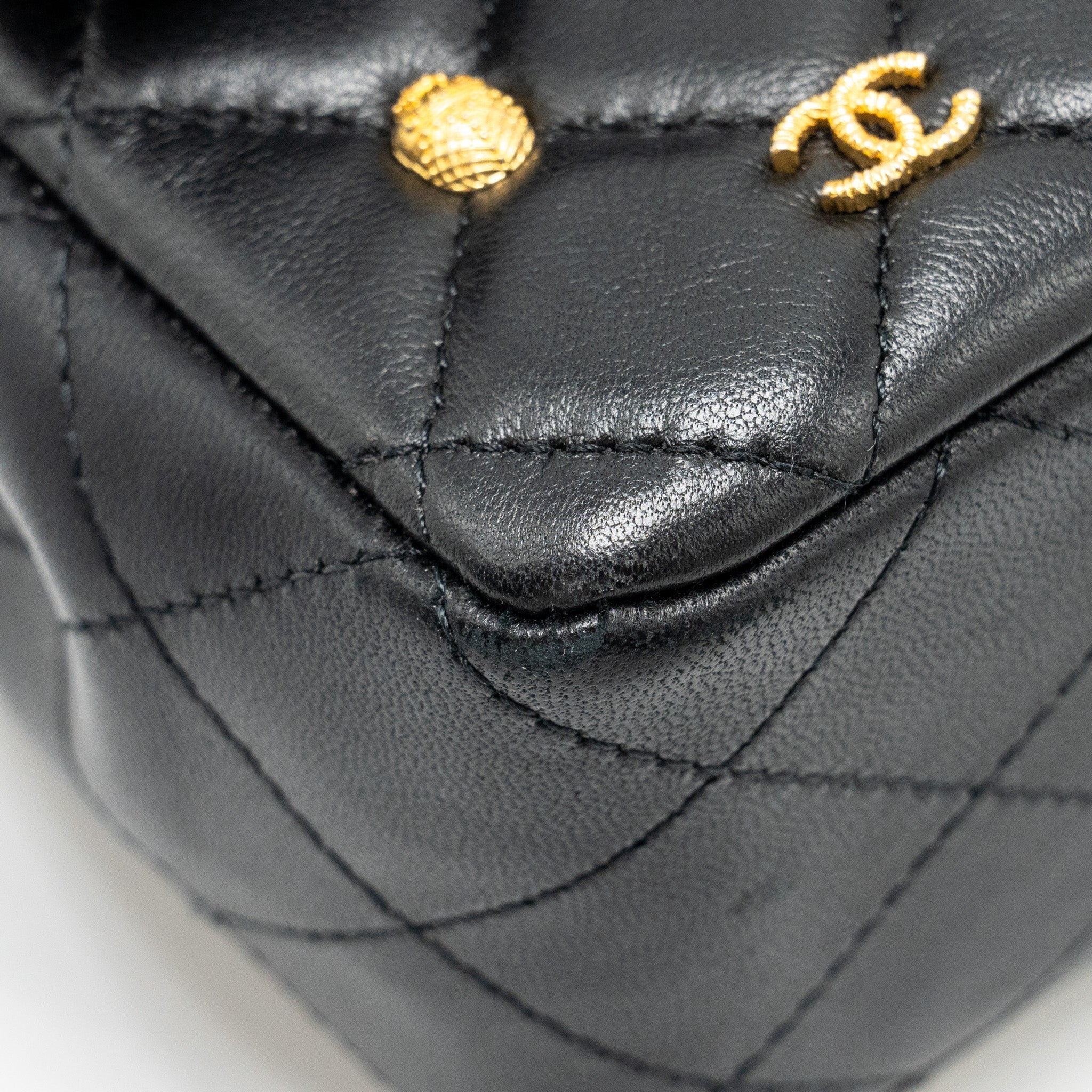 Chanel Egyptian Amulet Mini Rectangular Flap Bag Lambskin Black