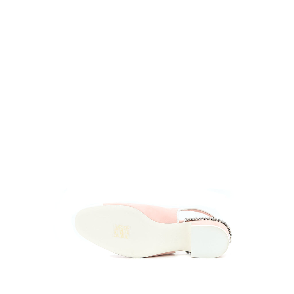 Chanel Size 35.5 Slingback Heel Suede/Patent Pink/White