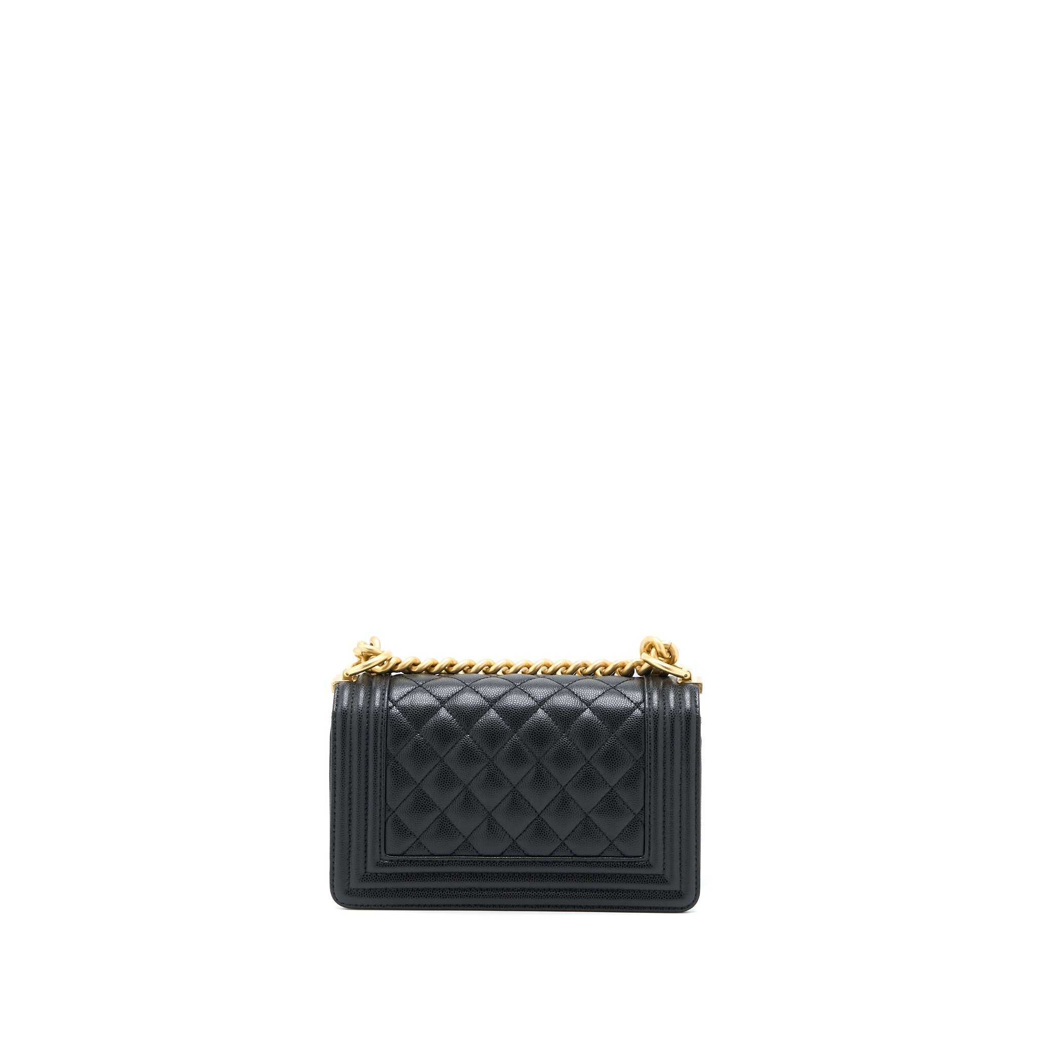 Chanel Small Boy Bag Caviar Black  (Microchip )