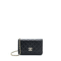 Chanel 22S Wallet On Chains With Detail CC Logo Caviar Black L