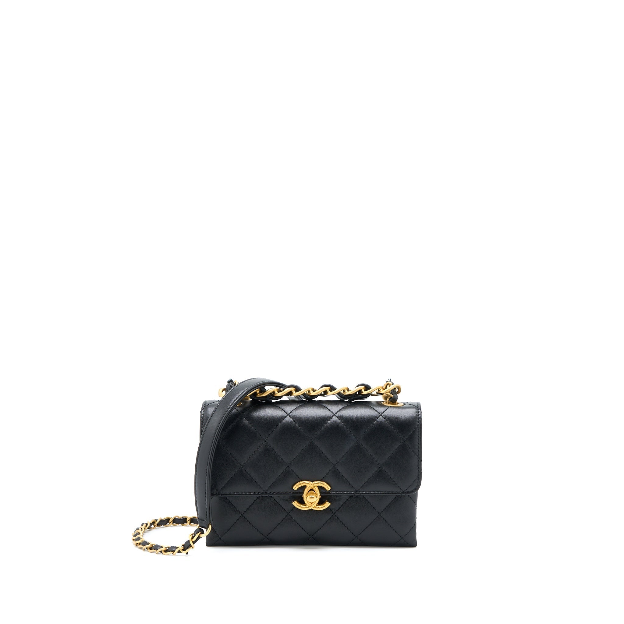 Chanel 22S Seasonal Flap Bag Calfskin Black Brushed