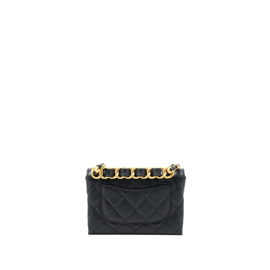 Chanel 22S Seasonal Flap Bag Calfskin Black Brushed