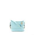 Chanel Small Gabrielle Chevron Calfskin Light Blue Multicolour Hardware