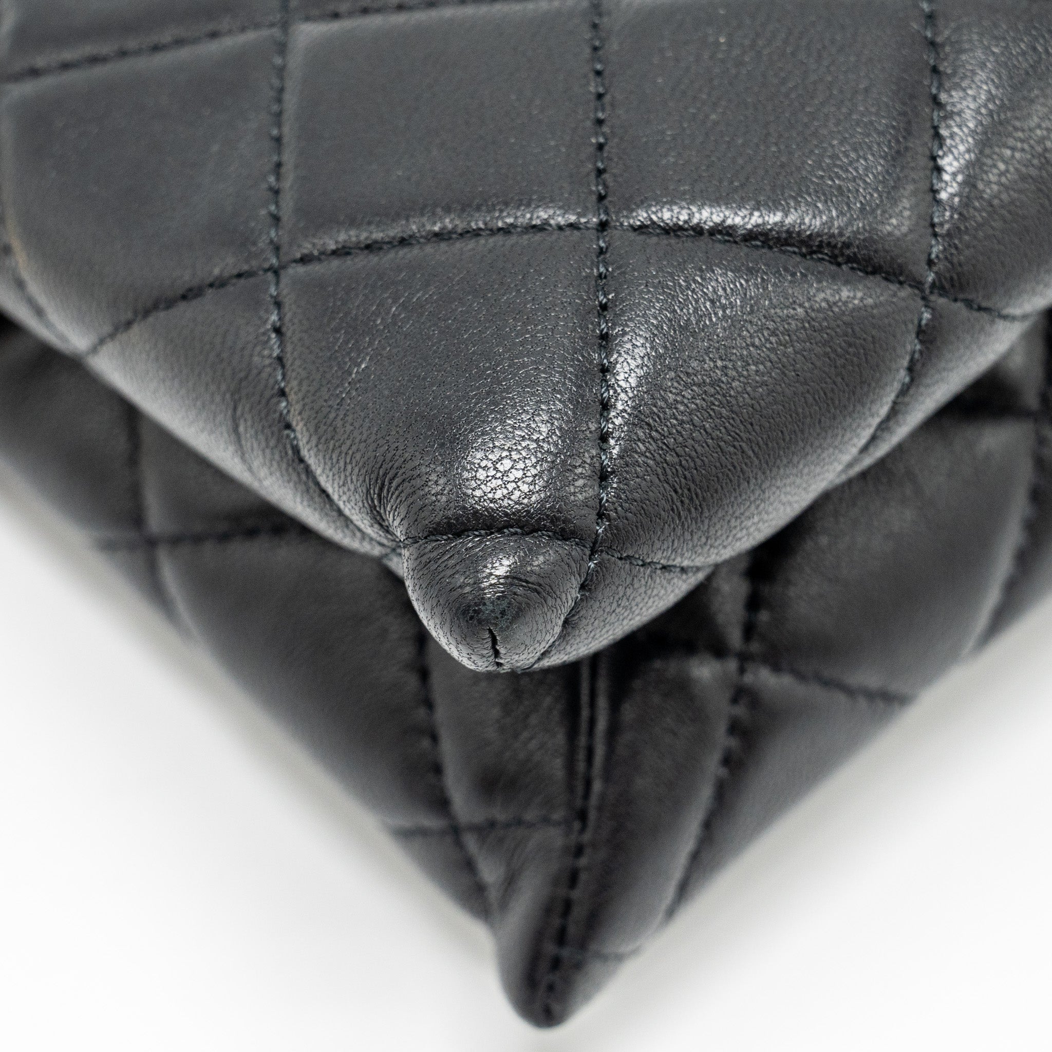 Chanel Coco Charms Quilted Pouch Bag Lambskin Black