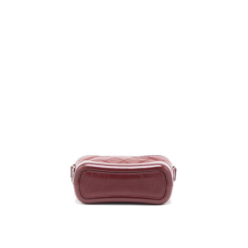 Chanel Small Gabrielle Hobo Bag Calfskin Burgundy Multicolour Hardware
