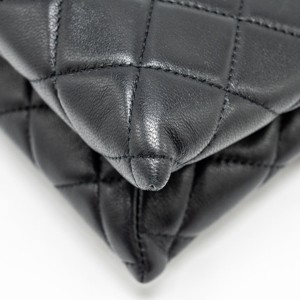 Chanel Coco Charms Quilted Pouch Bag Lambskin Black