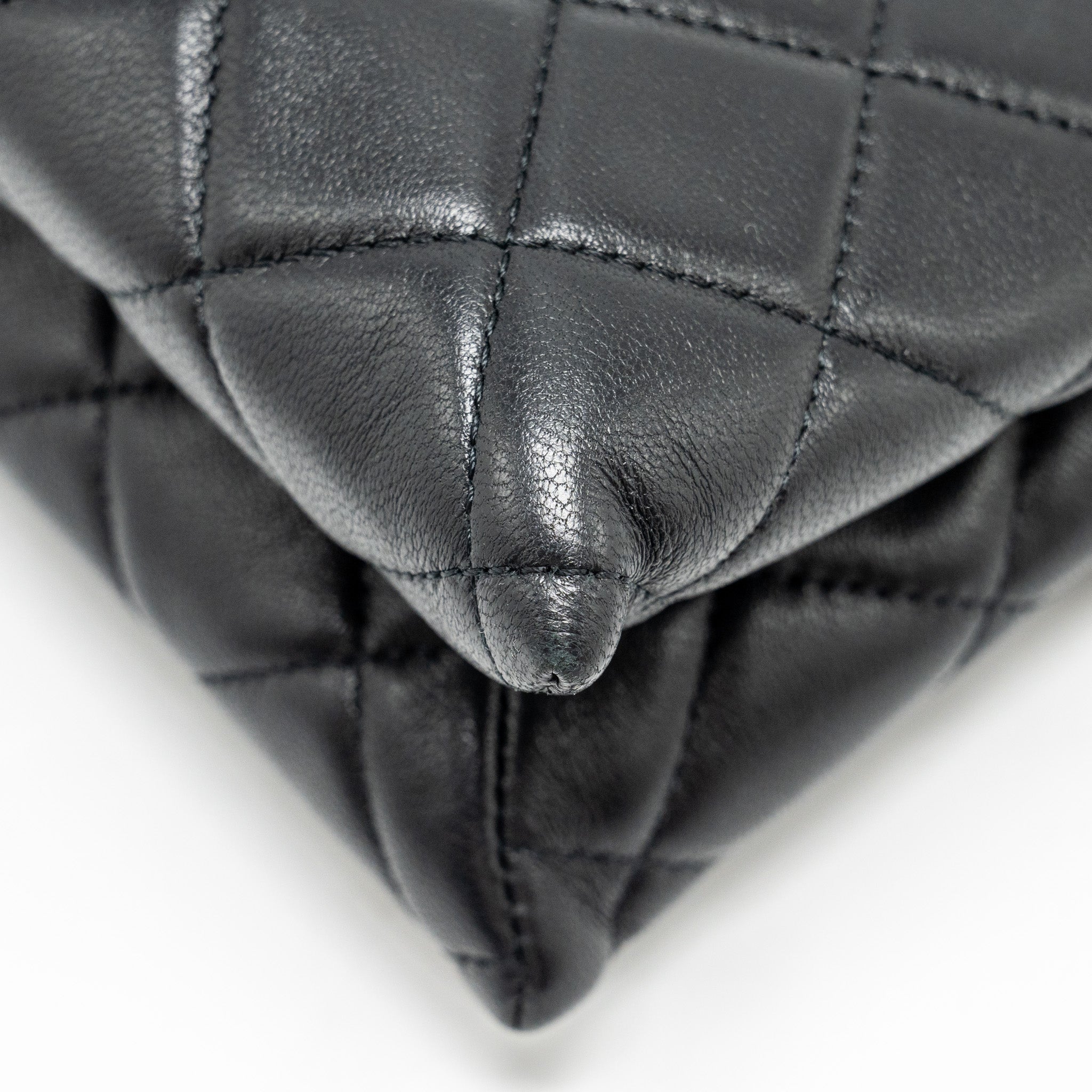 Chanel Coco Charms Quilted Pouch Bag Lambskin Black