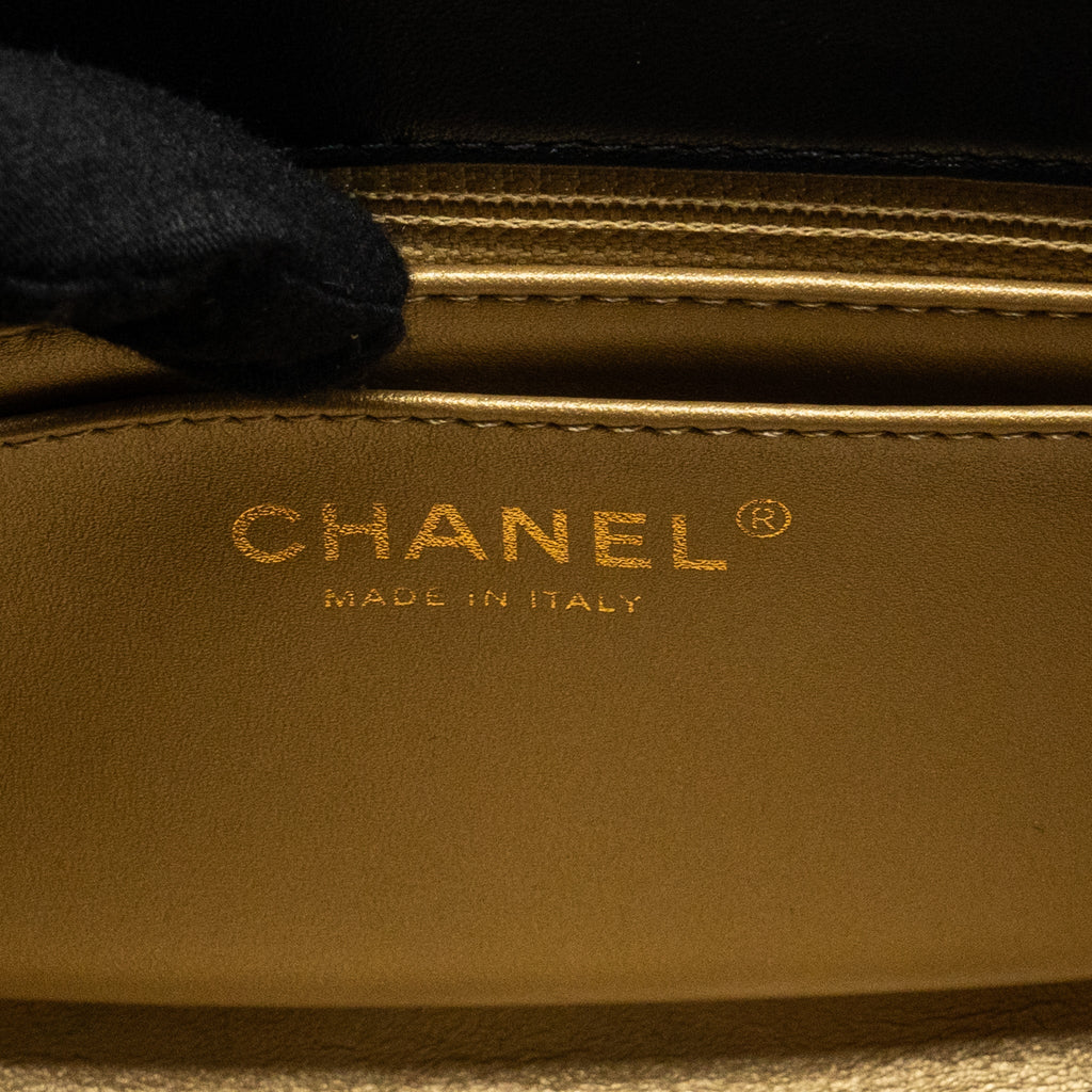 Chanel Pearl Crush Mini Square Flap Bag Lambskin Black  (microchip)