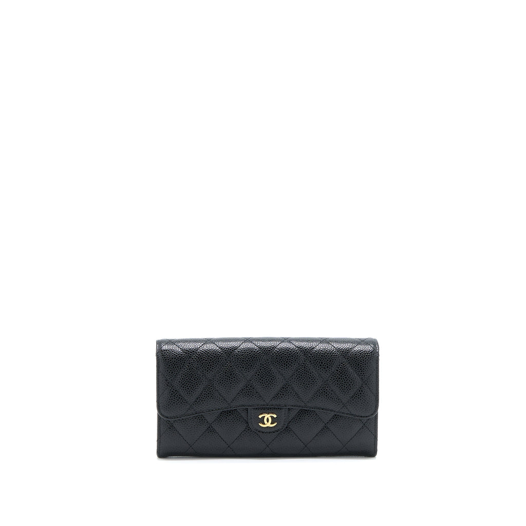 Chanel Classic Flap Long Wallet Caviar Black