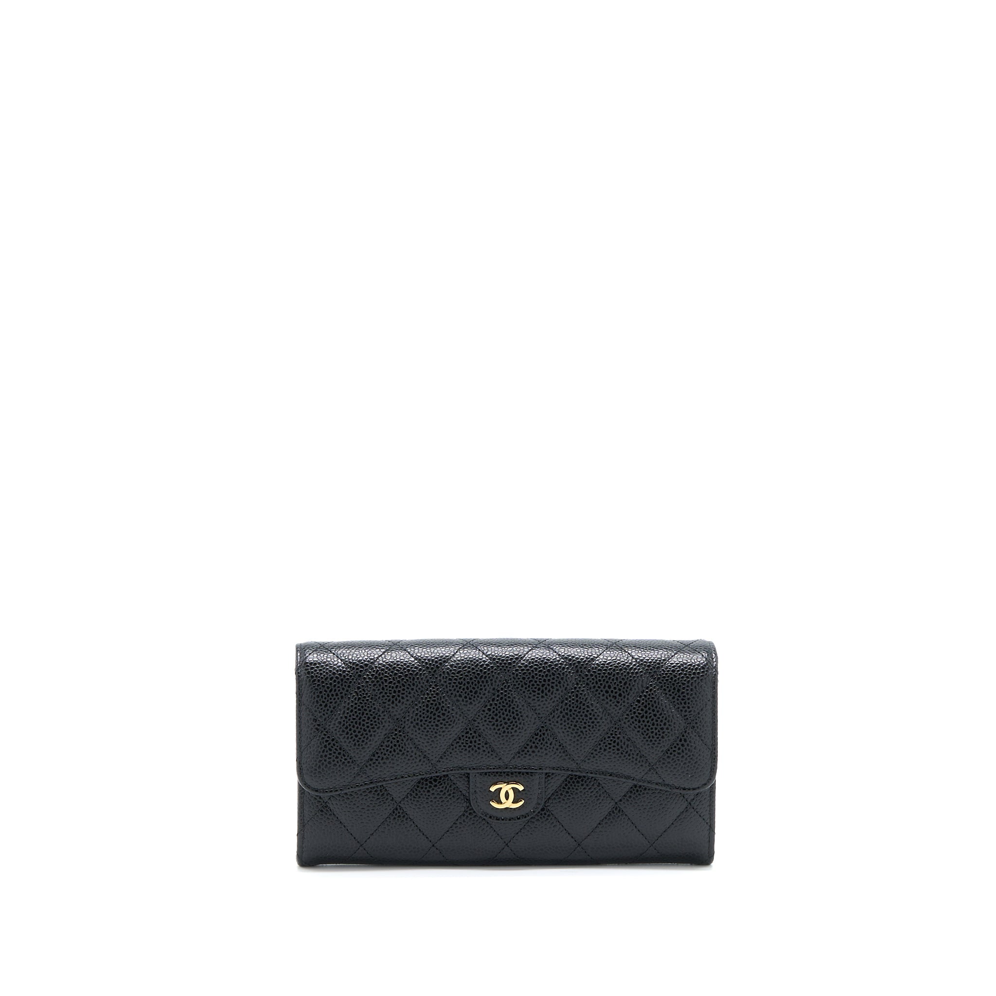 Chanel Classic Flap Long Wallet Caviar Black