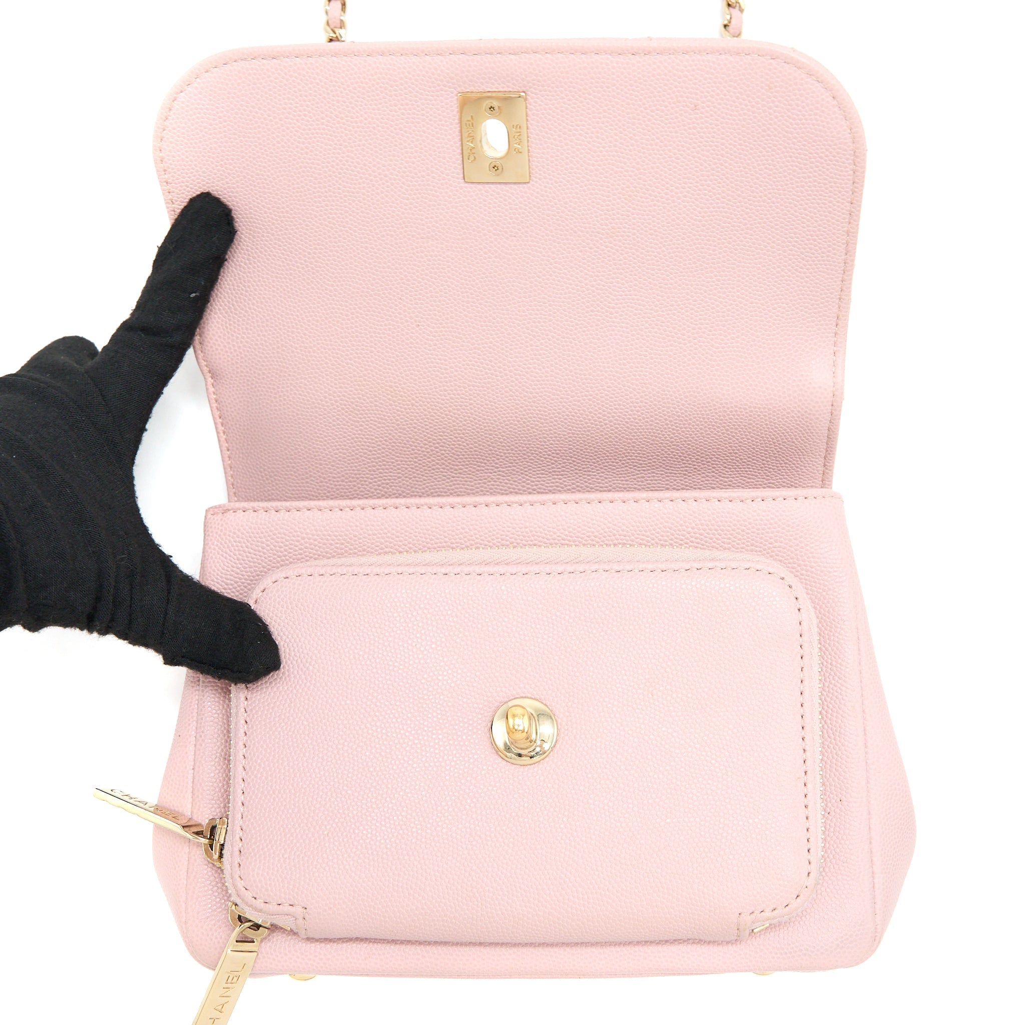 Chanel Small Business Affinity Bag Caviar Light Pink L