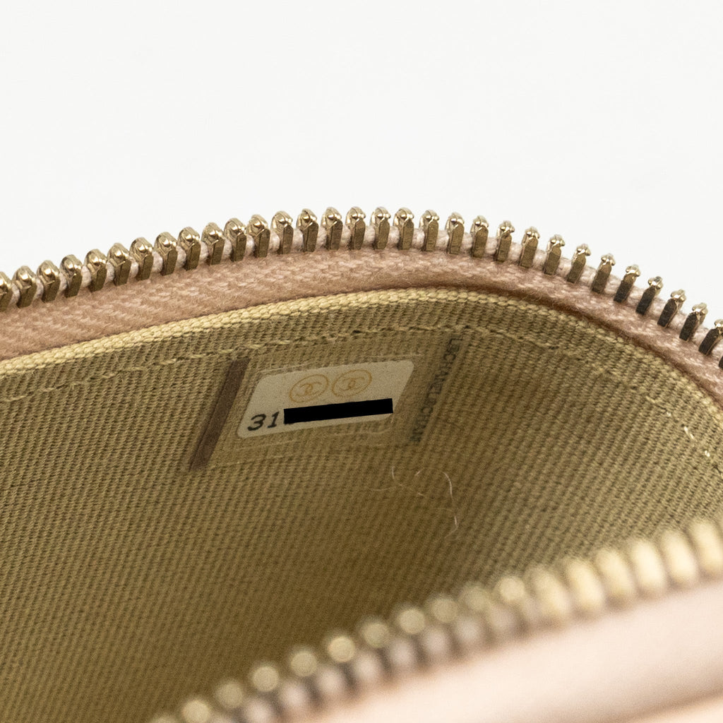 Chanel Pearl Crush Mini Vanity with Chain Lambskin Light Beige