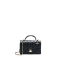 Chanel 22P lion charm Top Handle Mini Rectangular flap bag Lambskin Black L (Microchip)