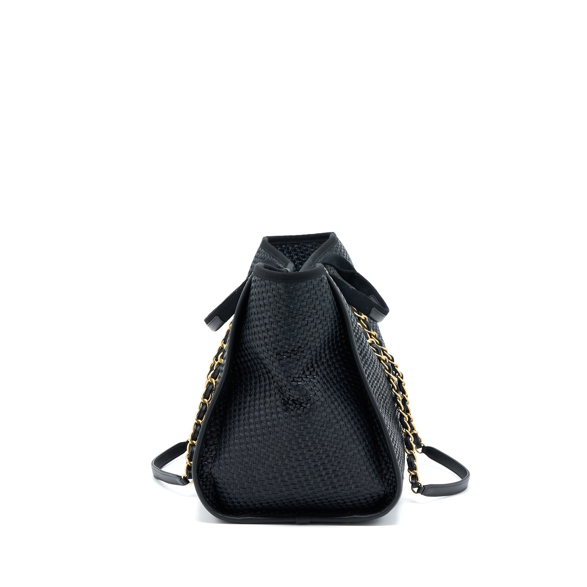 Chanel Black Raffia Deauville Tote Bag