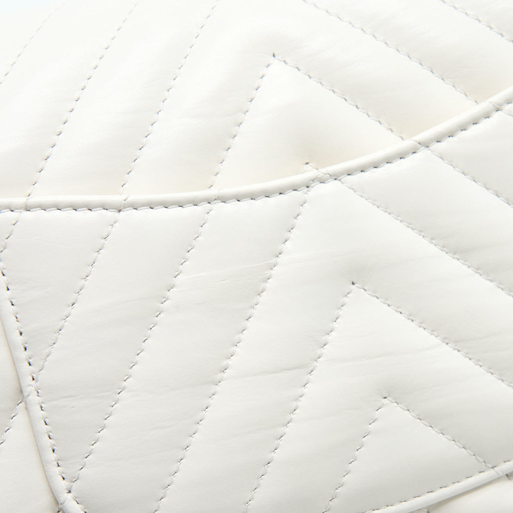 Chanel Mini 2.55 Reissue Chevron Flap Bag Aged Calfskin White Brushed  (Microchip)