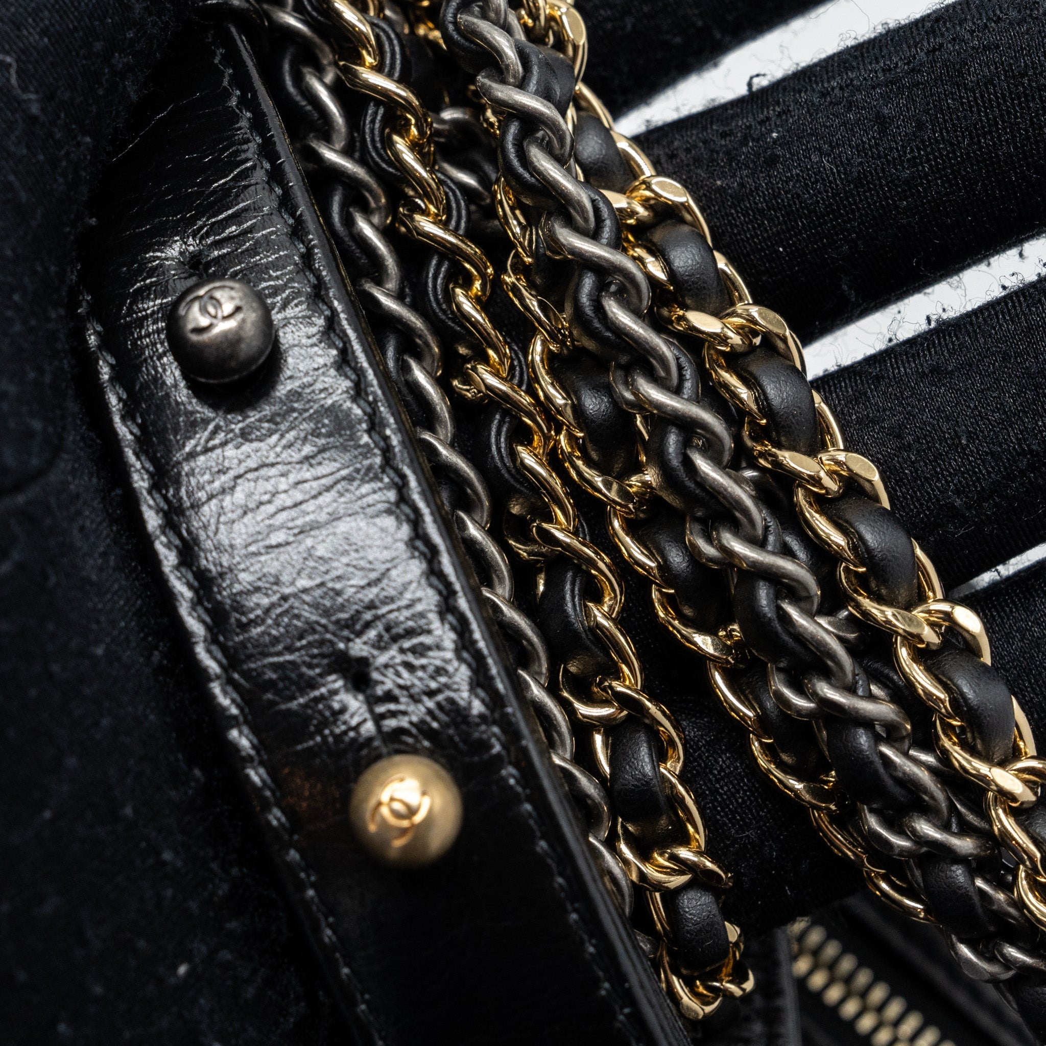 Chanel Large Gabrielle Hobo Bag  Aged Calfskin Black Multicolour Hardware