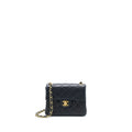 Chanel Vintage Square Flap Bag Lambskin Black