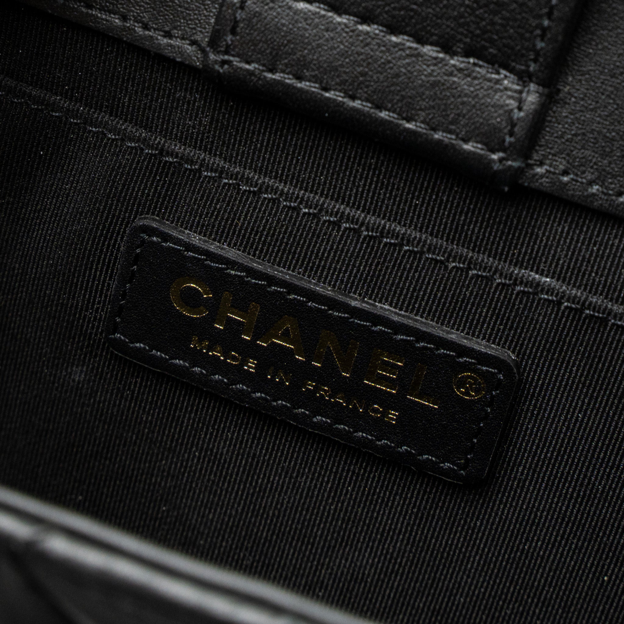 Chanel Giant CC Logo Mini Tote Bag Lambskin Black