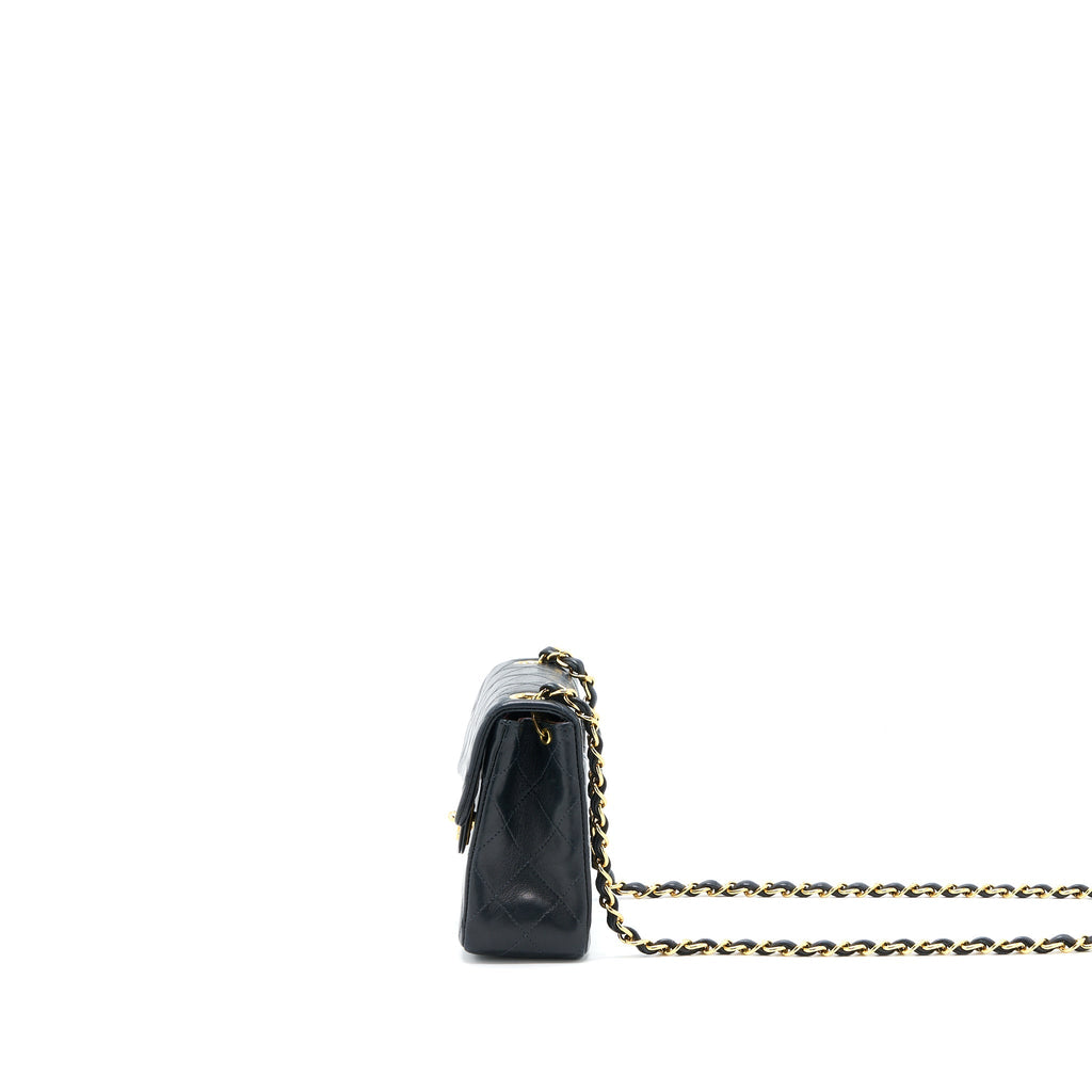 Chanel Vintage Square Flap Bag Lambskin Black