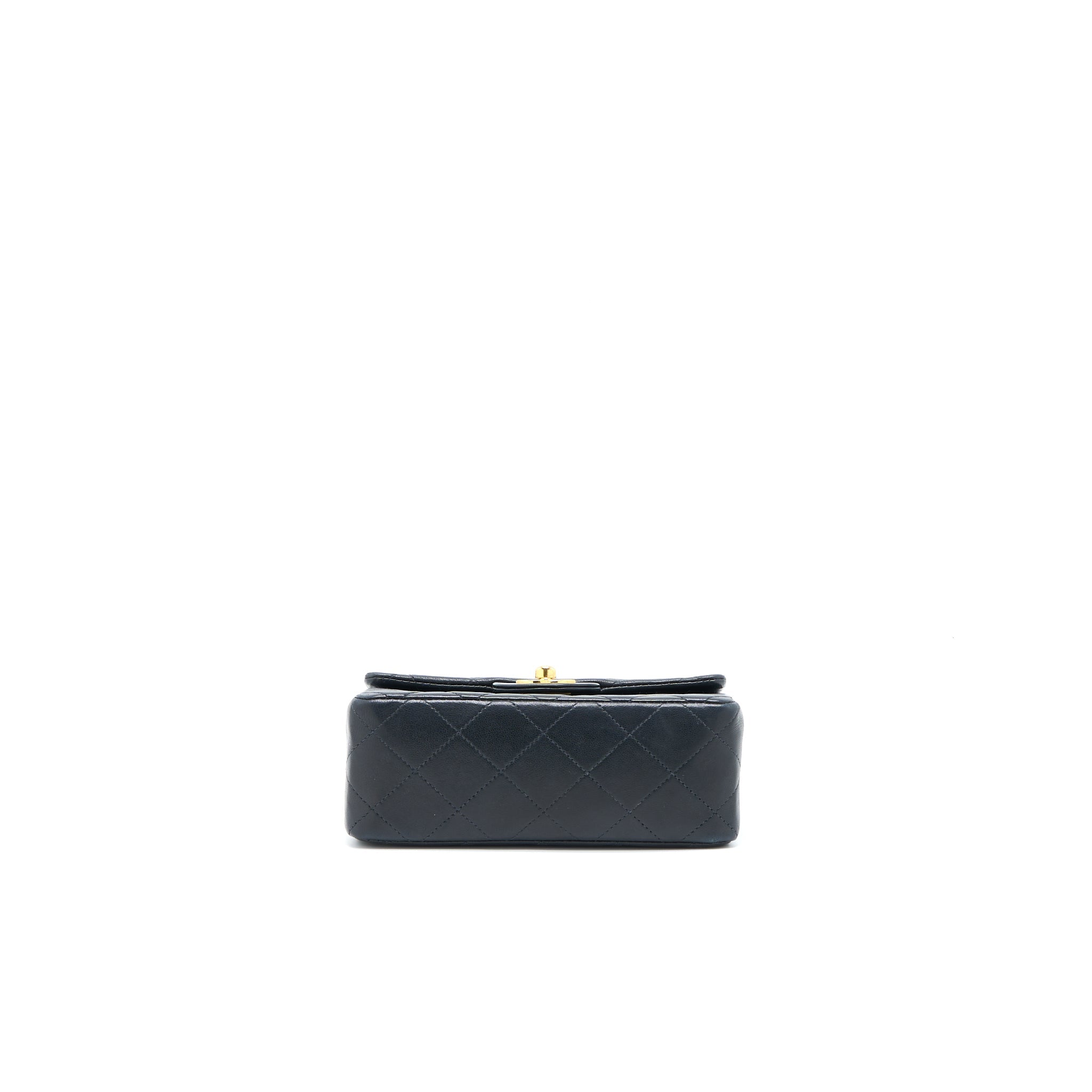 Chanel Vintage Square Flap Bag Lambskin Black