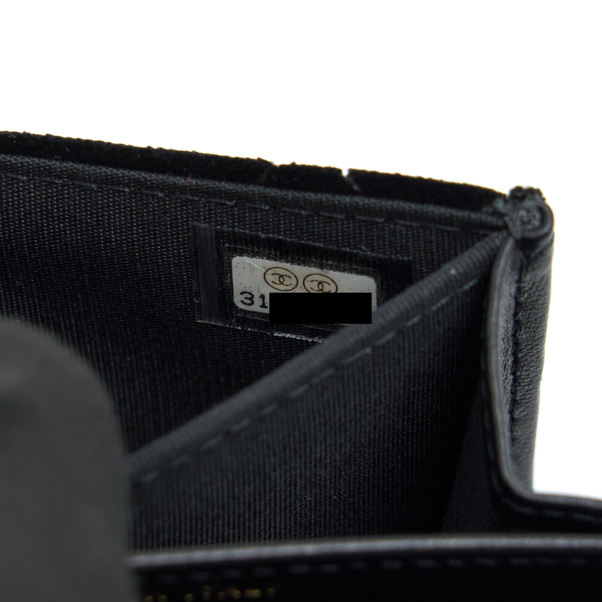 Chanel Velvet CC Logo Small Flap Wallet Black L