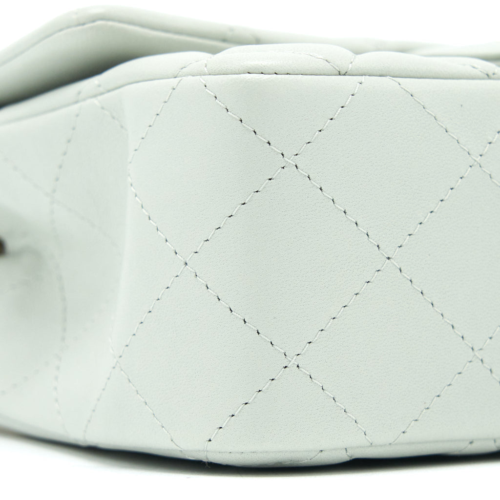 Chanel 23C Mini Rectangular Flap Bag Lambskin Light Grey L (Microchip)