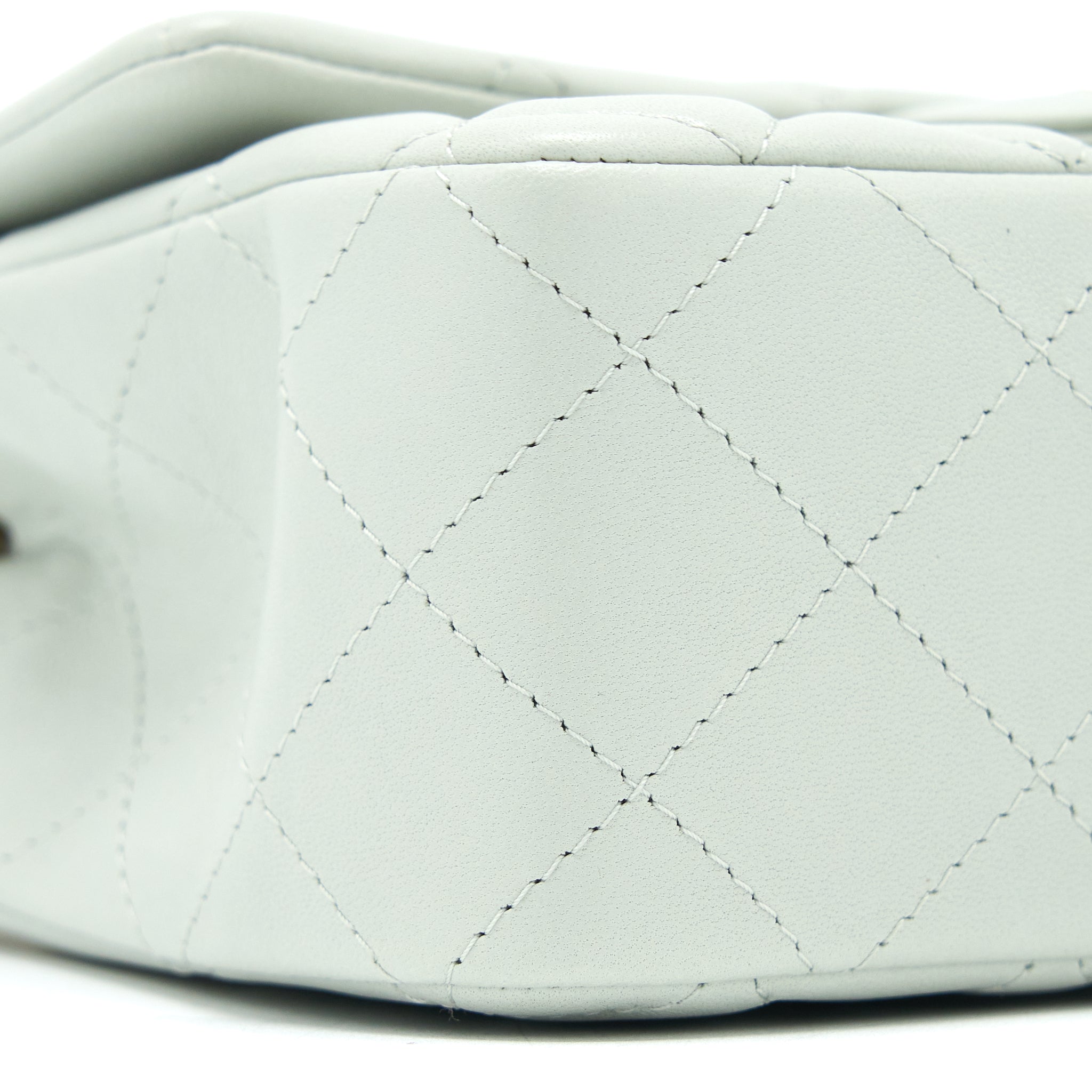 Chanel 23C Mini Rectangular Flap Bag Lambskin Light Grey L (Microchip)