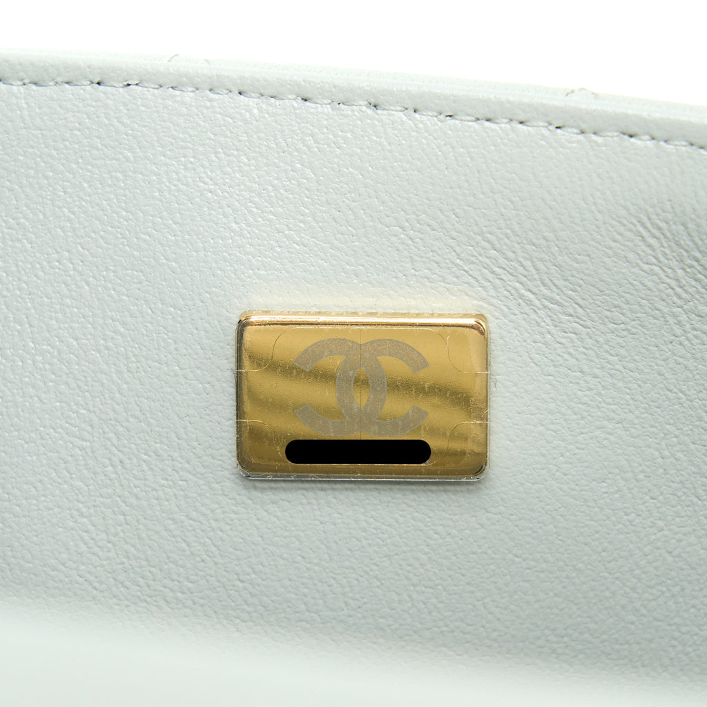 Chanel 23C Mini Rectangular Flap Bag Lambskin Light Grey L (Microchip)